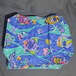 Tropical Fish Fabric Place Mats Set of 6 Easy To Clean 17" x 13" Multicolor